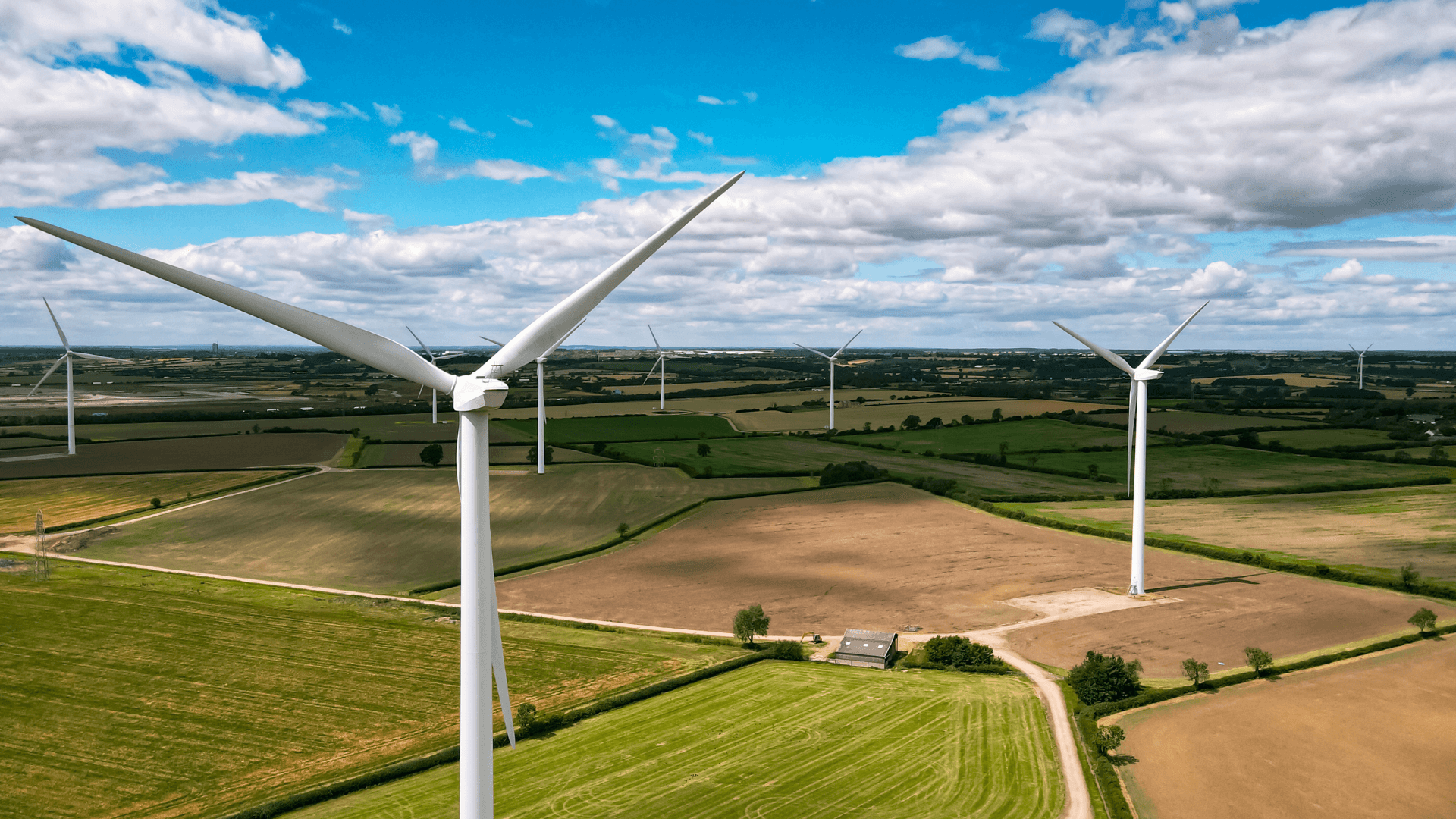 wind farm on agricultural land