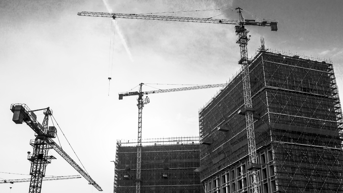 construction site with cranes