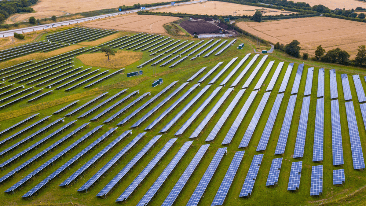 solar panels on farmland